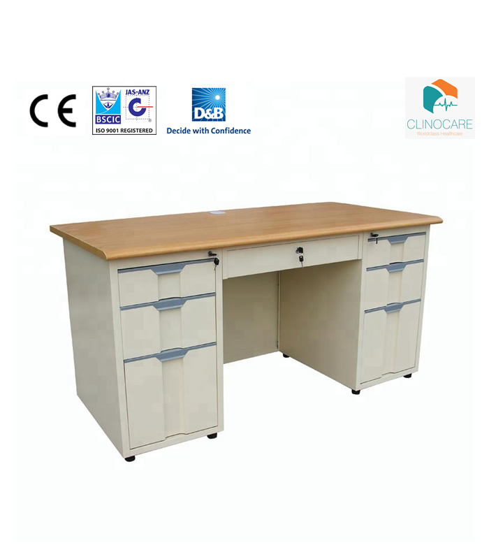 office-table-wooden-top-6-drawers
